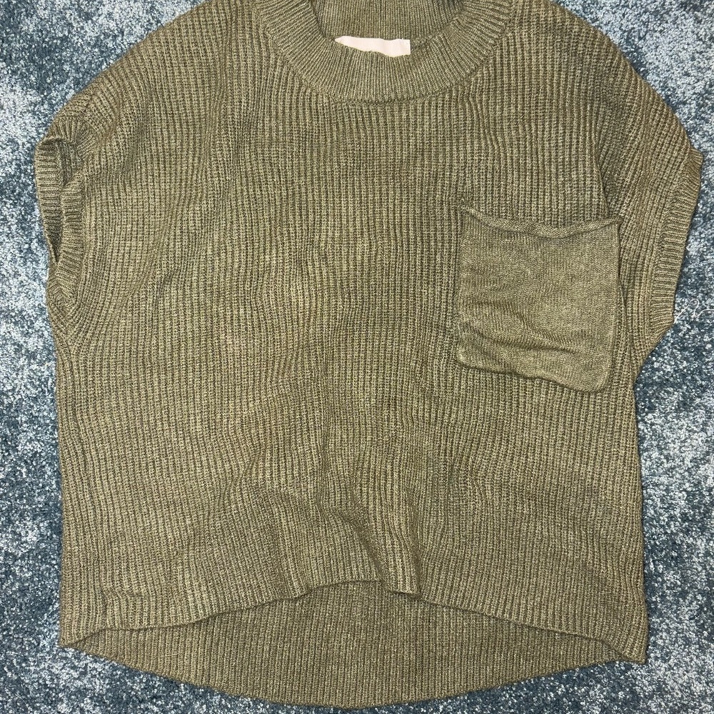 Olive mock neck sweater XS